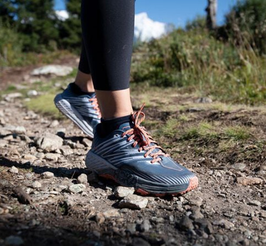 Hoka One One Speedgoat 4 Trailskor Dam - Marinblå/Vita - YHFXK-4201